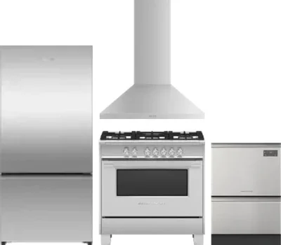 4 Piece Package Includes Refrigerator, Range, Hood And Dishwasher